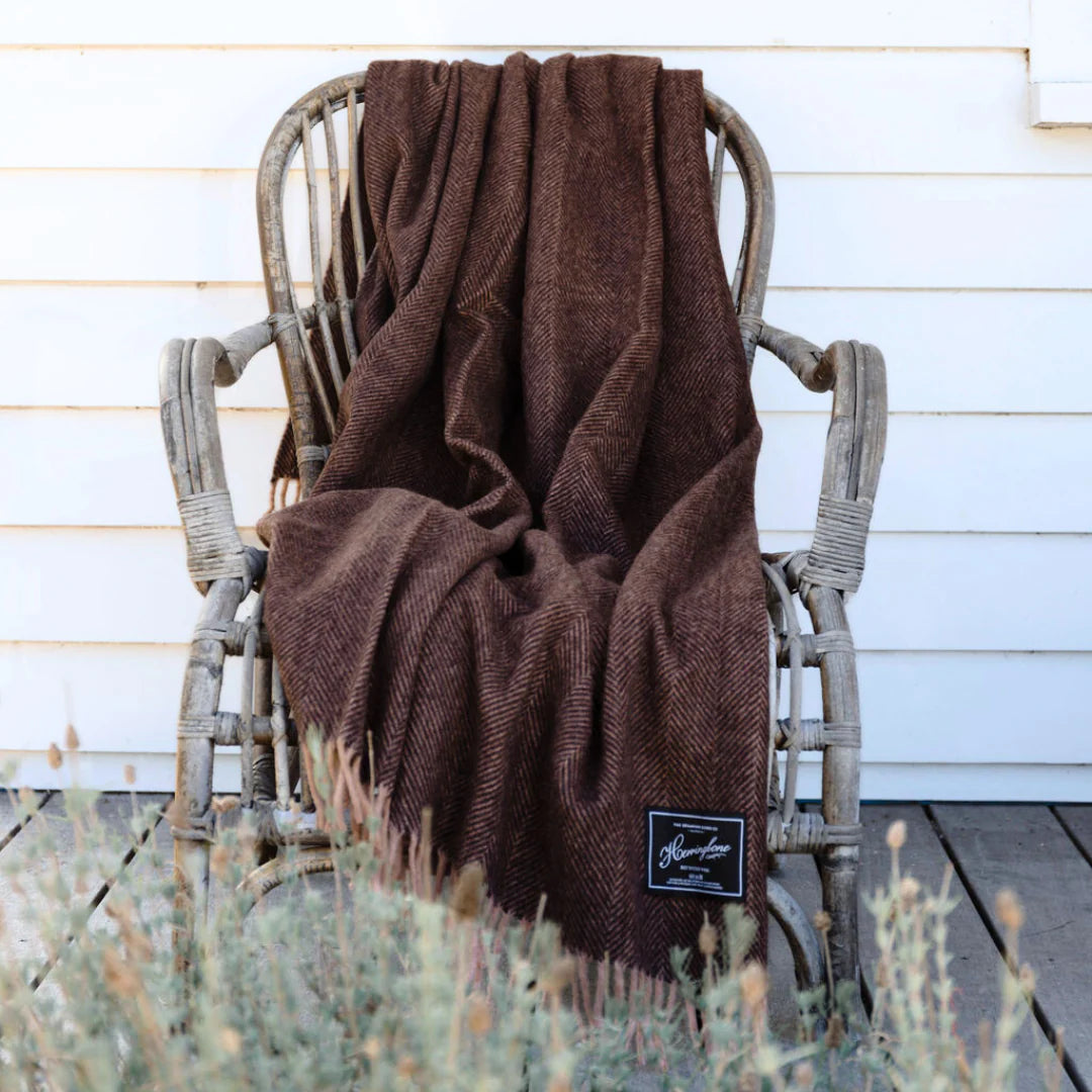 Herringbone Recycled Wool Blankets