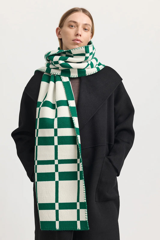 Abstract Check Scarf